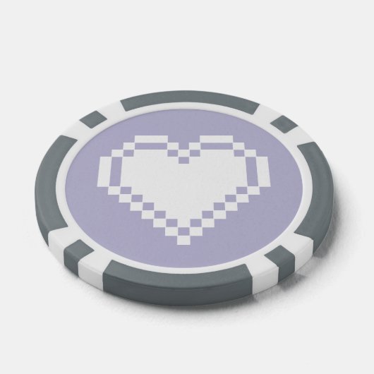 Ons 8-bits hart in Lavender Poker Chips (Enkel)