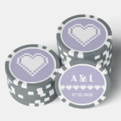 Ons 8-bits hart in Lavender Poker Chips (Opstapeling)