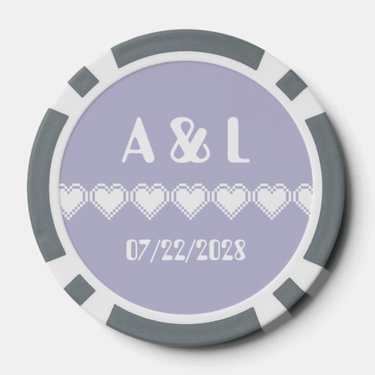 Ons 8-bits hart in Lavender Poker Chips (Achterkant)