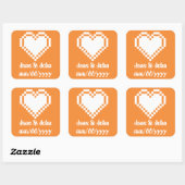 Ons 8-bits hart in Oranje sticker (Vel)