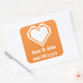 Ons 8-bits hart in Oranje sticker (Envelop)