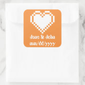 Ons 8-bits hart in Oranje sticker (Tas)