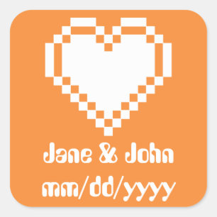 Ons 8-bits hart in Oranje sticker