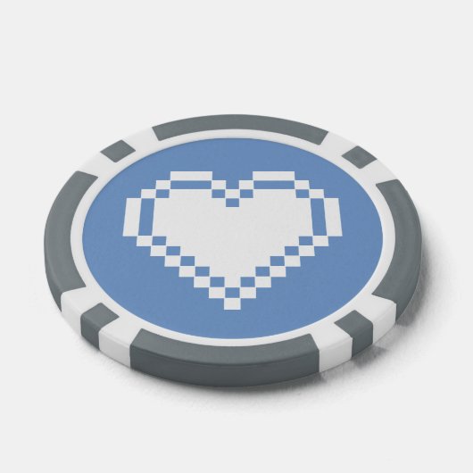 Ons 8-bits hart in Periwinkle Poker Chips (Enkel)