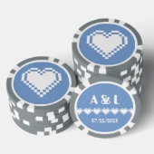 Ons 8-bits hart in Periwinkle Poker Chips (Opstapeling)