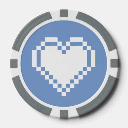 Ons 8-bits hart in Periwinkle Poker Chips (Voorkant)
