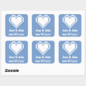 Ons 8-bits hart in Periwinkle-Sticker Vierkante Sticker (Vel)