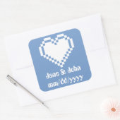 Ons 8-bits hart in Periwinkle-Sticker Vierkante Sticker (Envelop)