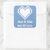 Ons 8-bits hart in Periwinkle-Sticker Vierkante Sticker (Tas)