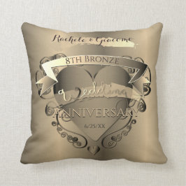 "Ons 8e Jubileum uit de Bronze Wedding"+Foto+Heart Kussen