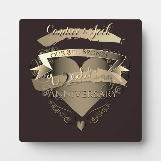 "Ons 8e Jubileum uit de Bronze Wedding" Fotoplaat (Voorkant)