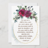 Ons A Child is geboren op 9:6 Kerstmis. Feestdagenkaart (Voorkant)