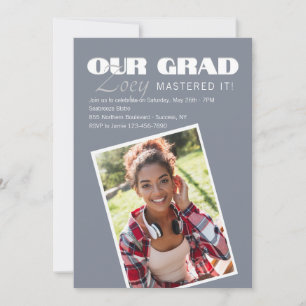 Ons Afstudeerder Foto Afstuderen Uitnodiging