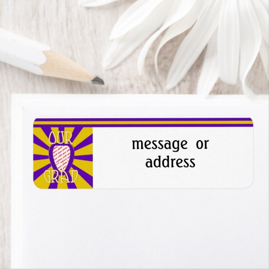 ONS AFSTUDEERDER School Kleuren Paarse&Gold 'ZOOM' Etiket (Insitu)