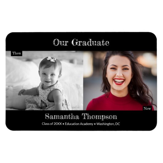 Ons Afstuderen Afstuderen en nu Foto Magneet (Horizontaal)