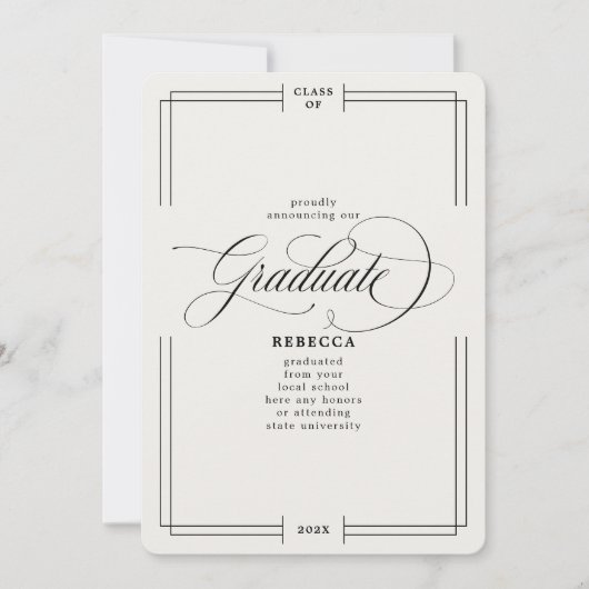 Ons Afstuderen Klassieke Afstuderen van het Manusc Aankondiging (Voorkant)