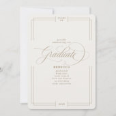 Ons Afstuderen Klassieke Manuscript Gold Afstudere Aankondiging (Voorkant)