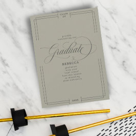 Ons Afstuderen Klassieke Manuscript Groene Sage Af Aankondiging