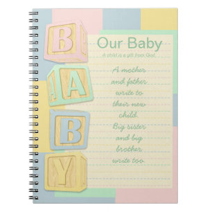 Ons alfabet voor Baby blokkeert het aangepaste Not Notitieboek