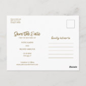 Ons avontuur begint Bewaar de datum 3 Foto Briefkaart (Achterkant)