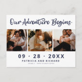 Ons avontuur begint Bewaar de datum 3 Foto Briefkaart (Voorkant)