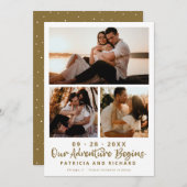 Ons avontuur begint Bewaar de datum 3 Foto Kaart (Voorkant / Achterkant)