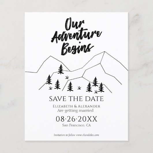 Ons avontuur begint Bos bruiloft Save the Date (Voorkant)