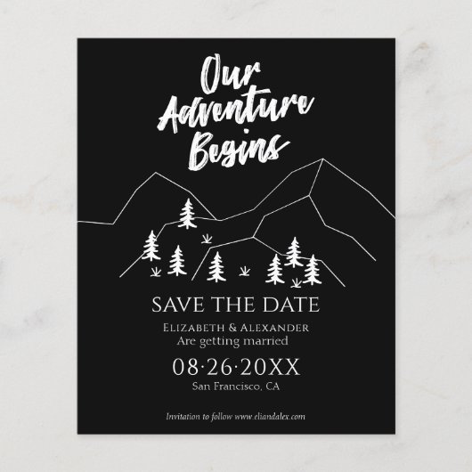 Ons avontuur begint Bos bruiloft Save the Date (Voorkant)