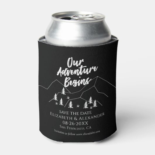 Ons avontuur begint Bos bruiloft Save the Date Blikjeskoeler (Blikje Voorkant)