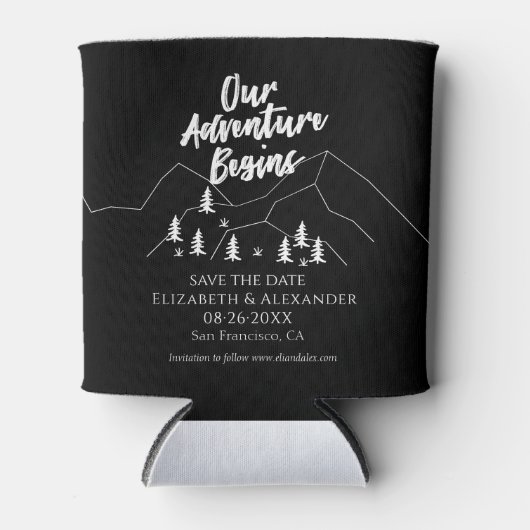 Ons avontuur begint Bos bruiloft Save the Date Blikjeskoeler (Voorkant)