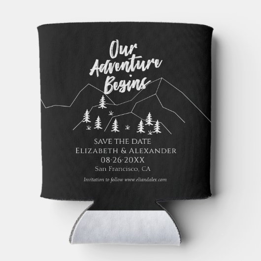 Ons avontuur begint Bos bruiloft Save the Date Blikjeskoeler (Achterkant)