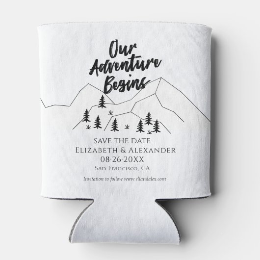 Ons avontuur begint Bos bruiloft Save the Date Blikjeskoeler (Achterkant)