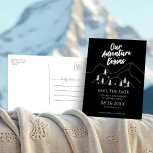 Ons avontuur begint Bos bruiloft Save the Date Briefkaart