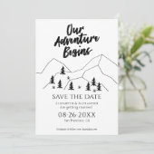 Ons avontuur begint Bos bruiloft Save the Date Kaart (Staand voorkant)