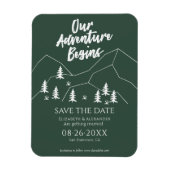 Ons avontuur begint Bos bruiloft Save the Date Magneet (Verticaal)