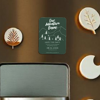 Ons avontuur begint Bos bruiloft Save the Date Magneet
