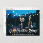 Ons Avontuur Begint Brush Script Trouw Dankjewel Briefkaart (Voorkant / Achterkant)