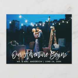 Ons Avontuur Begint Brush Script Trouw Dankjewel Briefkaart