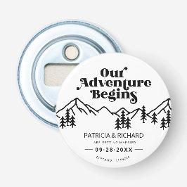 Ons avontuur begint buitenshuis met bruiloft en be button flesopener