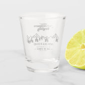 Ons avontuur begint buitenshuis met bruiloft en be shot glas (Achterkant)