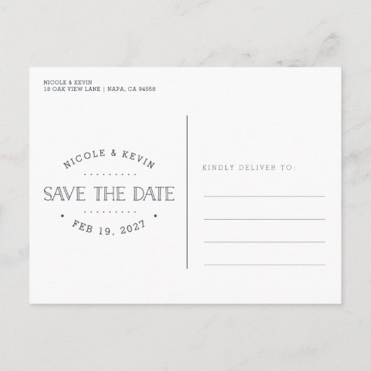 Ons avontuur begint | Datum opslaan Aankondigingskaart (Achterkant)