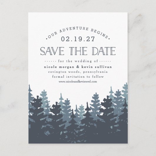 Ons avontuur begint | Datum opslaan Aankondigingskaart (Voorkant)