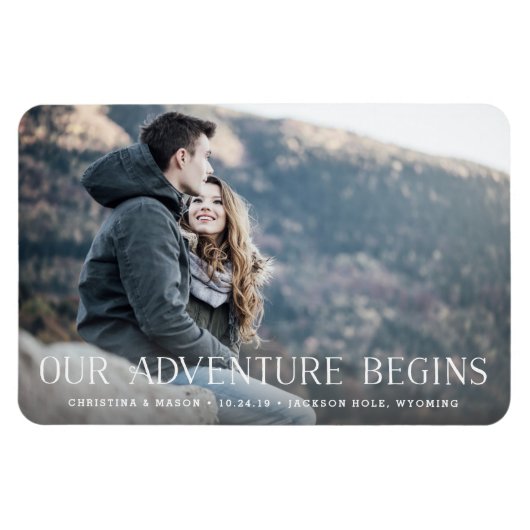 Ons avontuur begint | Datum opslaan Magneet (Horizontaal)