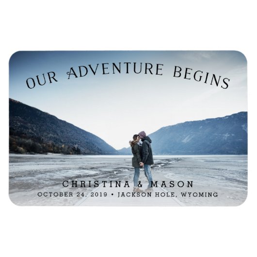 Ons avontuur begint | Datum opslaan Magneet (Horizontaal)