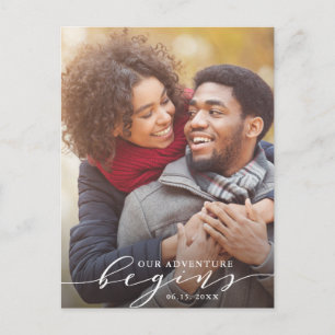 Ons avontuur begint   De datumfoto opslaan Aankondigingskaart