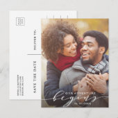 Ons avontuur begint | De datumfoto opslaan Aankondigingskaart (Voorkant / Achterkant)