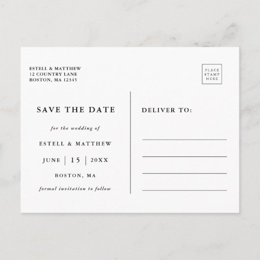 Ons avontuur begint | De datumfoto opslaan Aankondigingskaart (Achterkant)