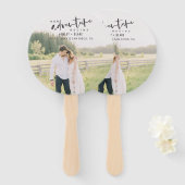 Ons avontuur begint de Foto van het Manuscript spa Handwaaier (Voorkant en achterkant)