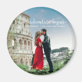 Ons avontuur begint Foto Dank je bruiloft Magneet