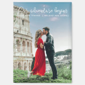 Ons avontuur begint Foto Dank je bruiloft Magneet (Voorkant)